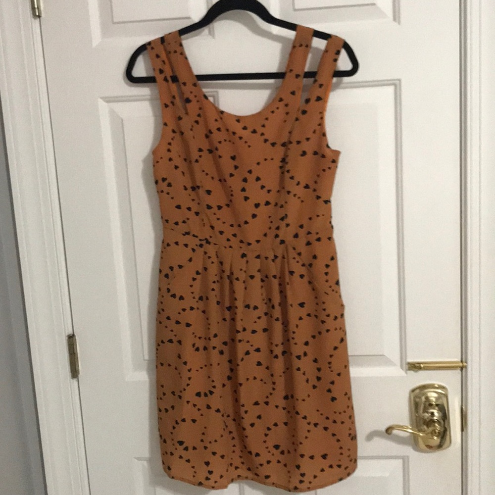 Burnt orange dress with hearts